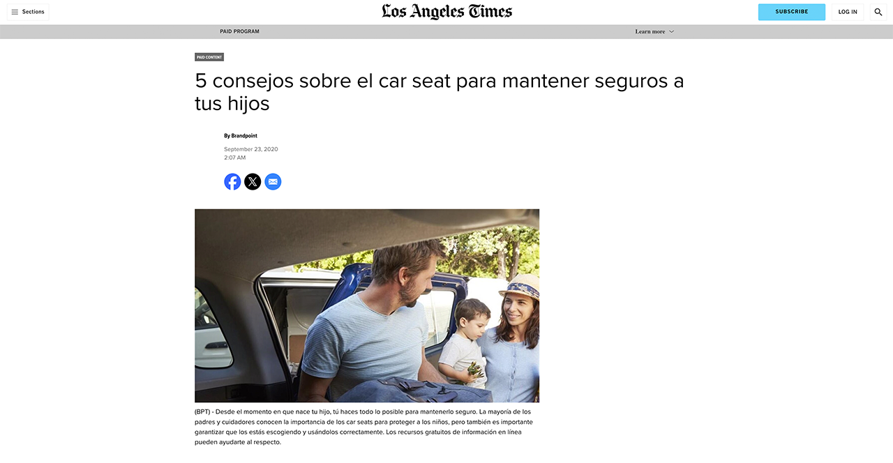 Los Angeles Times paid-post mockup featuring the Ad Council placement