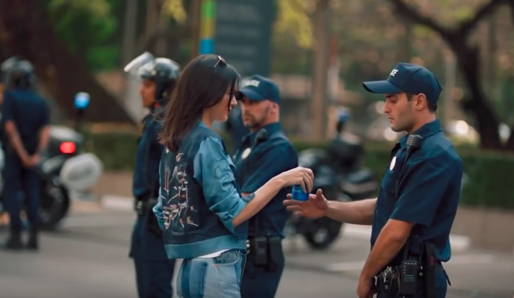 Pepsi ad with Kendall Jenner - shock advertising example