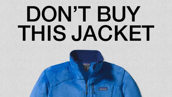 Patagonia campaign - don't buy this jacket - shock advertising example