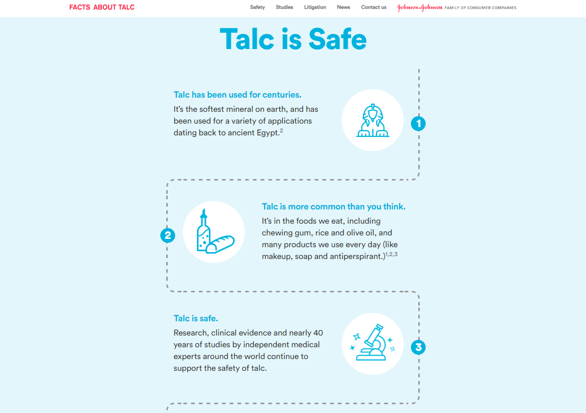 Johnson and Johnson Facts About Talc Microsite