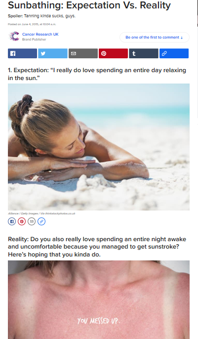 listicle about sunbathing
